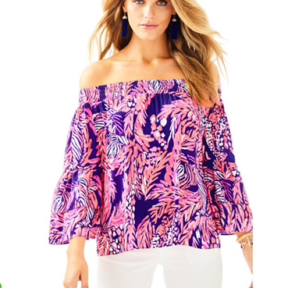 Lilly Pulitzer Pink Tobyn Off Shoulder Top